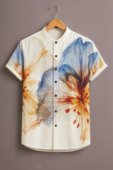 Men's White Printed Shirt