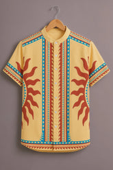 Men's Mustard Tribal Print Shirt