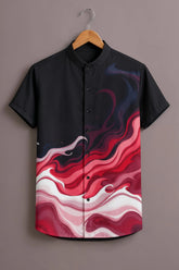 Men's Black Abstract Printed Shirt