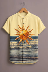 Men's Yellow Coastal Print Shirt
