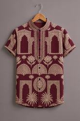 Men's Maroon Royal Designer Shirt