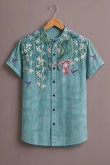 Men's Sky Blue Designer Casual Shirt