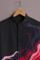 Men's Black Abstract Printed Shirt