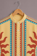 Men's Mustard Tribal Print Shirt