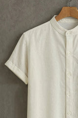 Men's Cream Casual Shirt with Cat Print