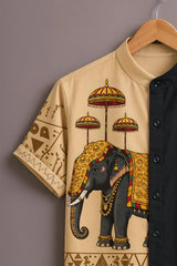 Men's Black Elephant Print Shirt