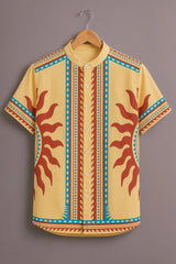 Men's Mustard Tribal Print Shirt