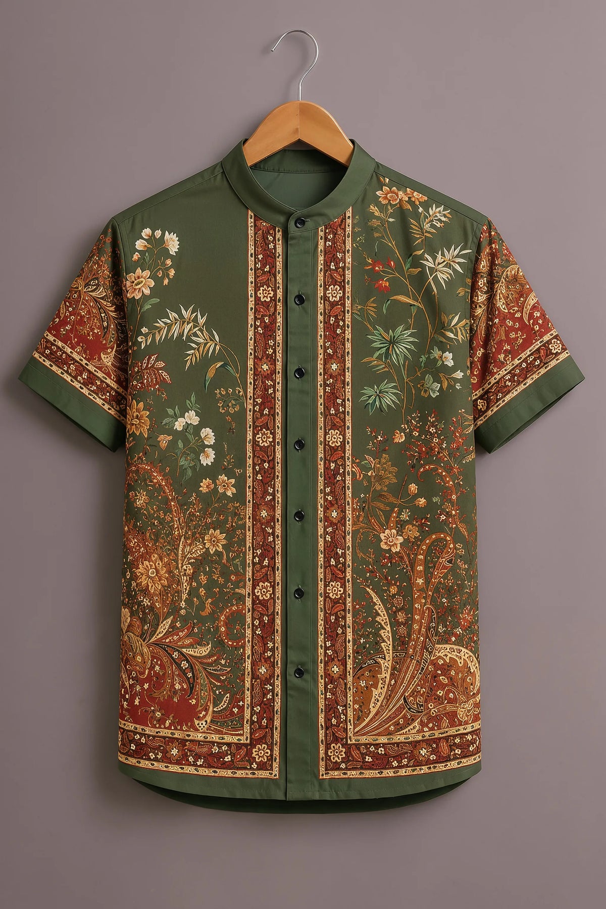 Men's Olive Classic Print Shirt