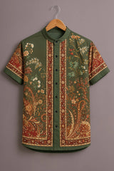 Men's Olive Classic Print Shirt