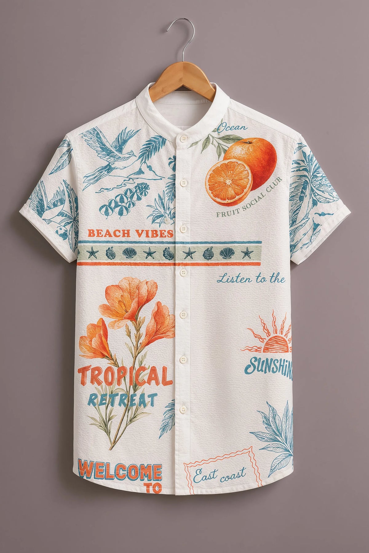 Men's Beach Vibes Print Shirt