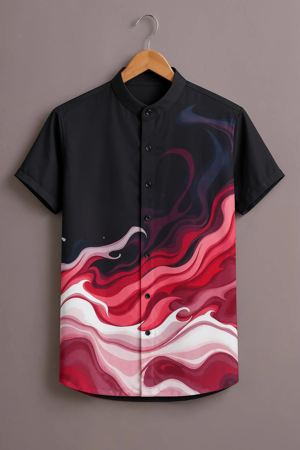Men's Black Abstract Printed Shirt