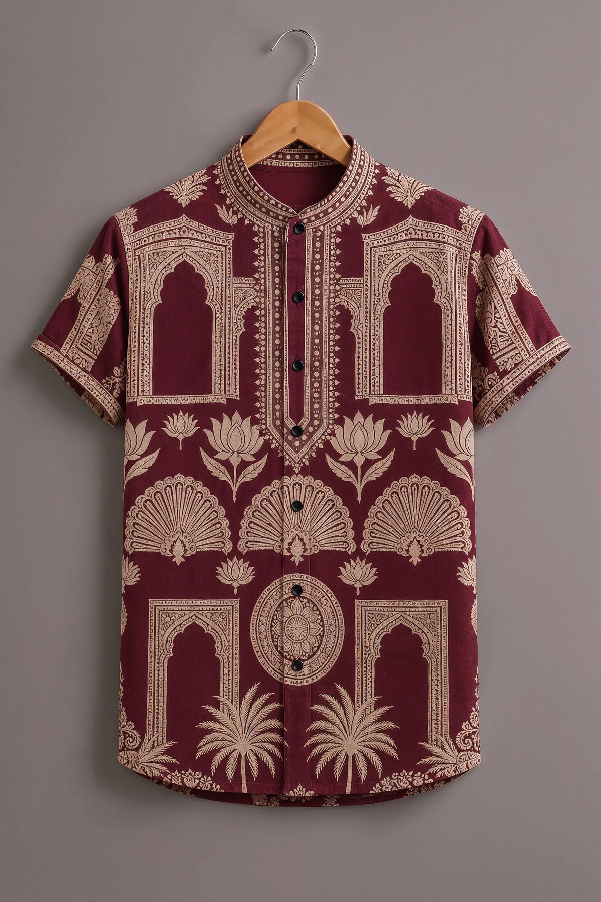 Men's Maroon Royal Designer Shirt