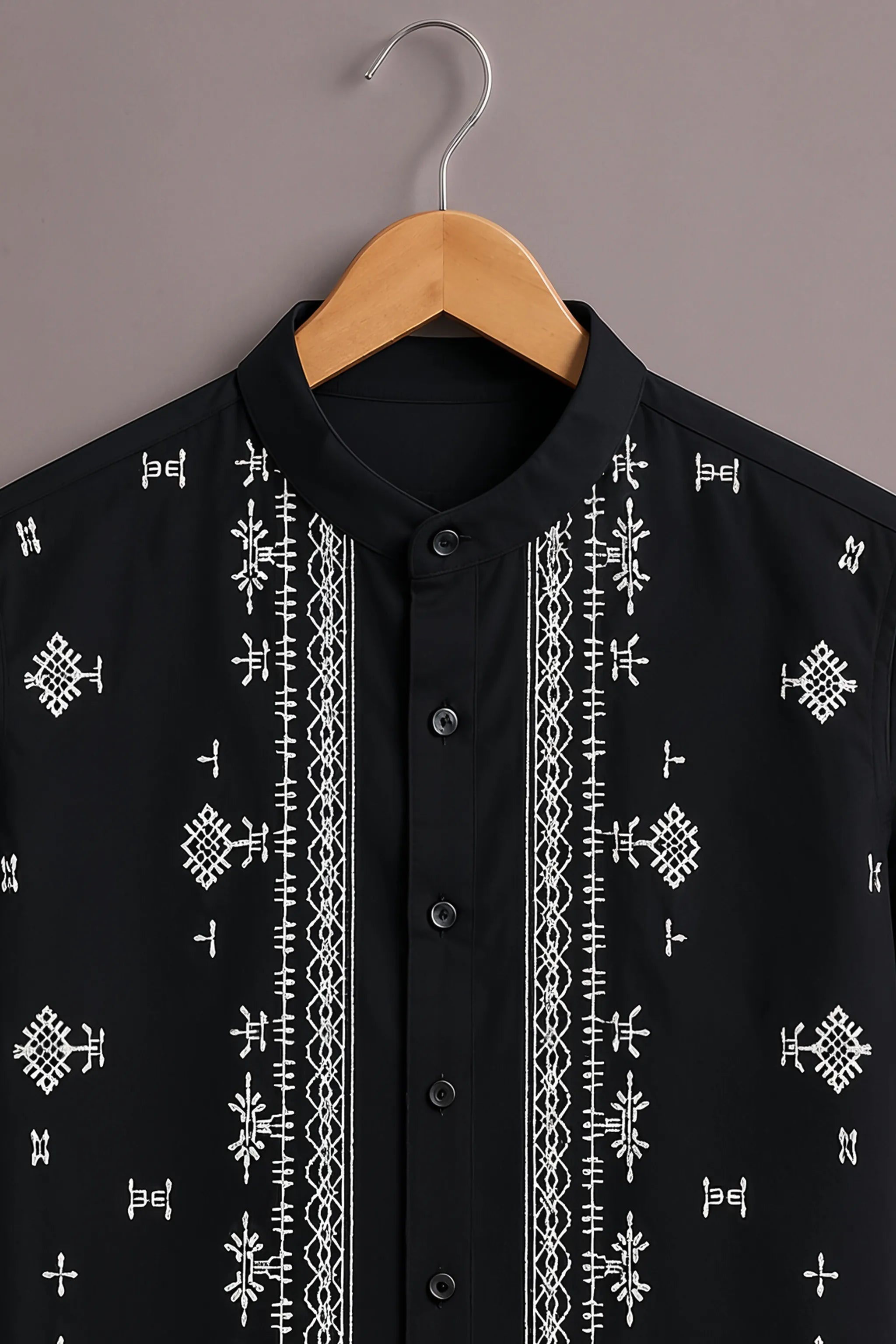 Men's Black Premium Printed Shirt