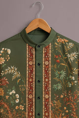 Men's Olive Classic Print Shirt