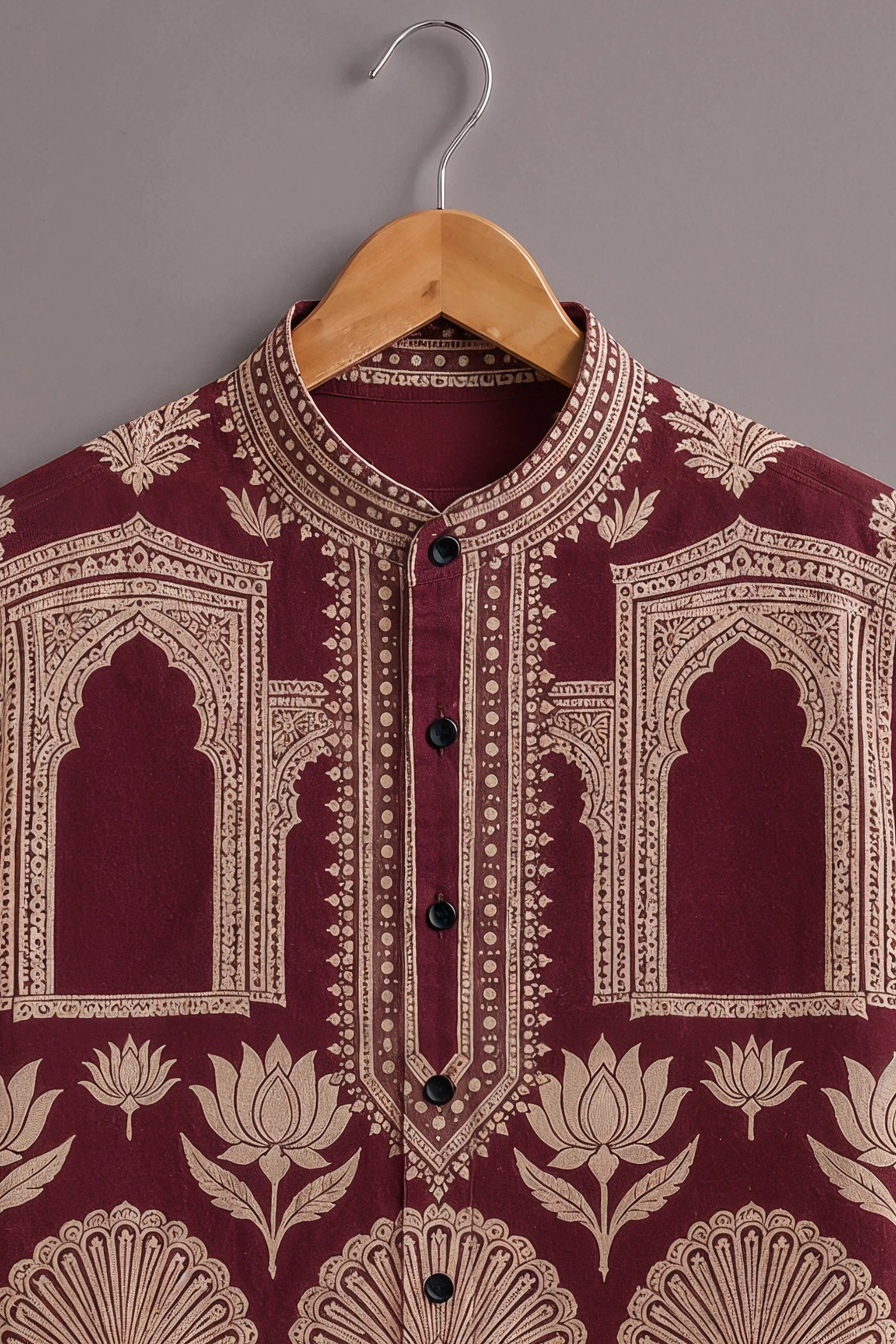 Men's Maroon Royal Designer Shirt