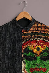 Men's Black Kathakali Print Shirt