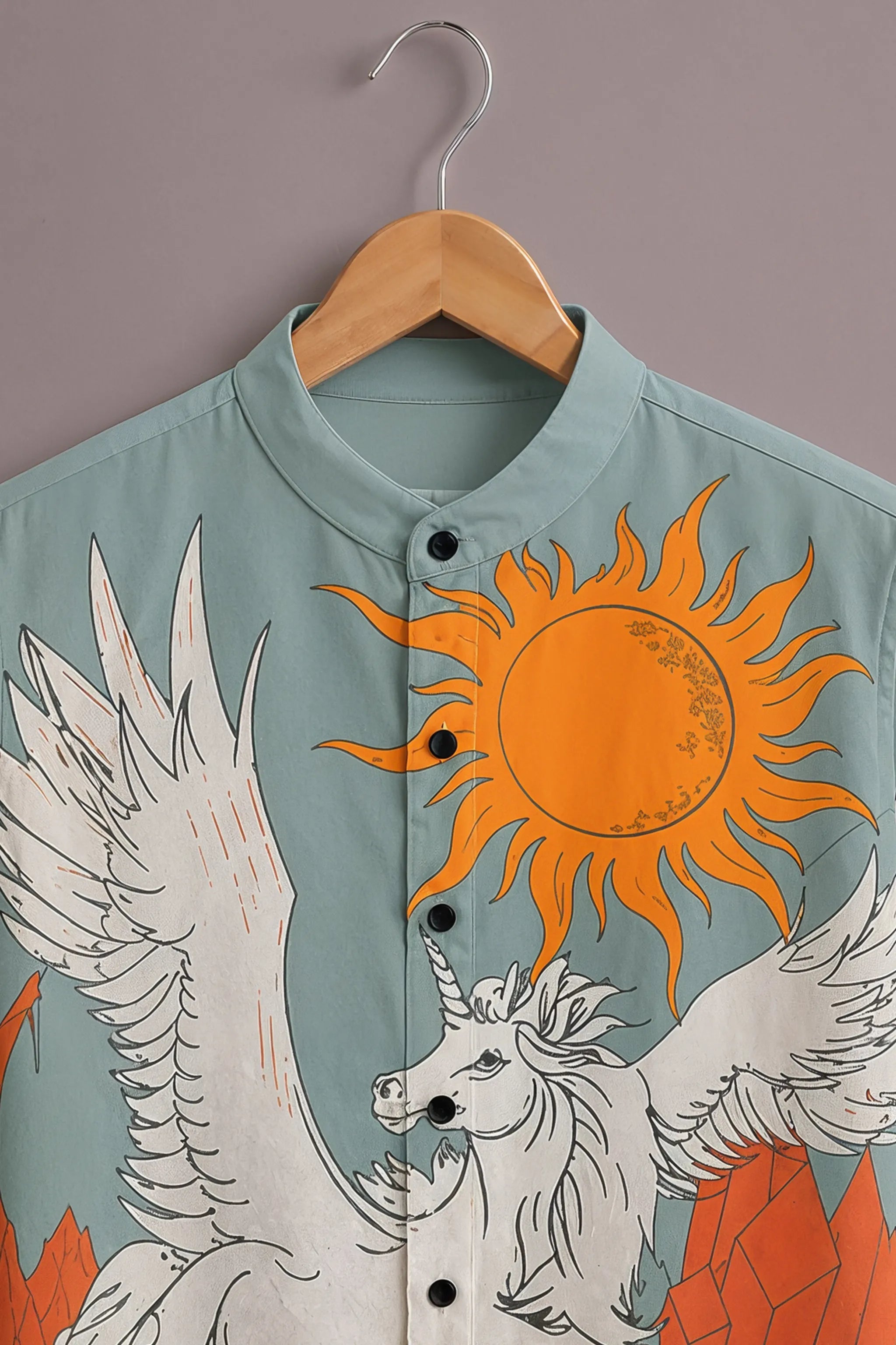 Men's Sky Blue Mythical Print Shirt