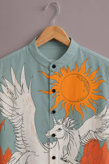 Men's Sky Blue Mythical Print Shirt