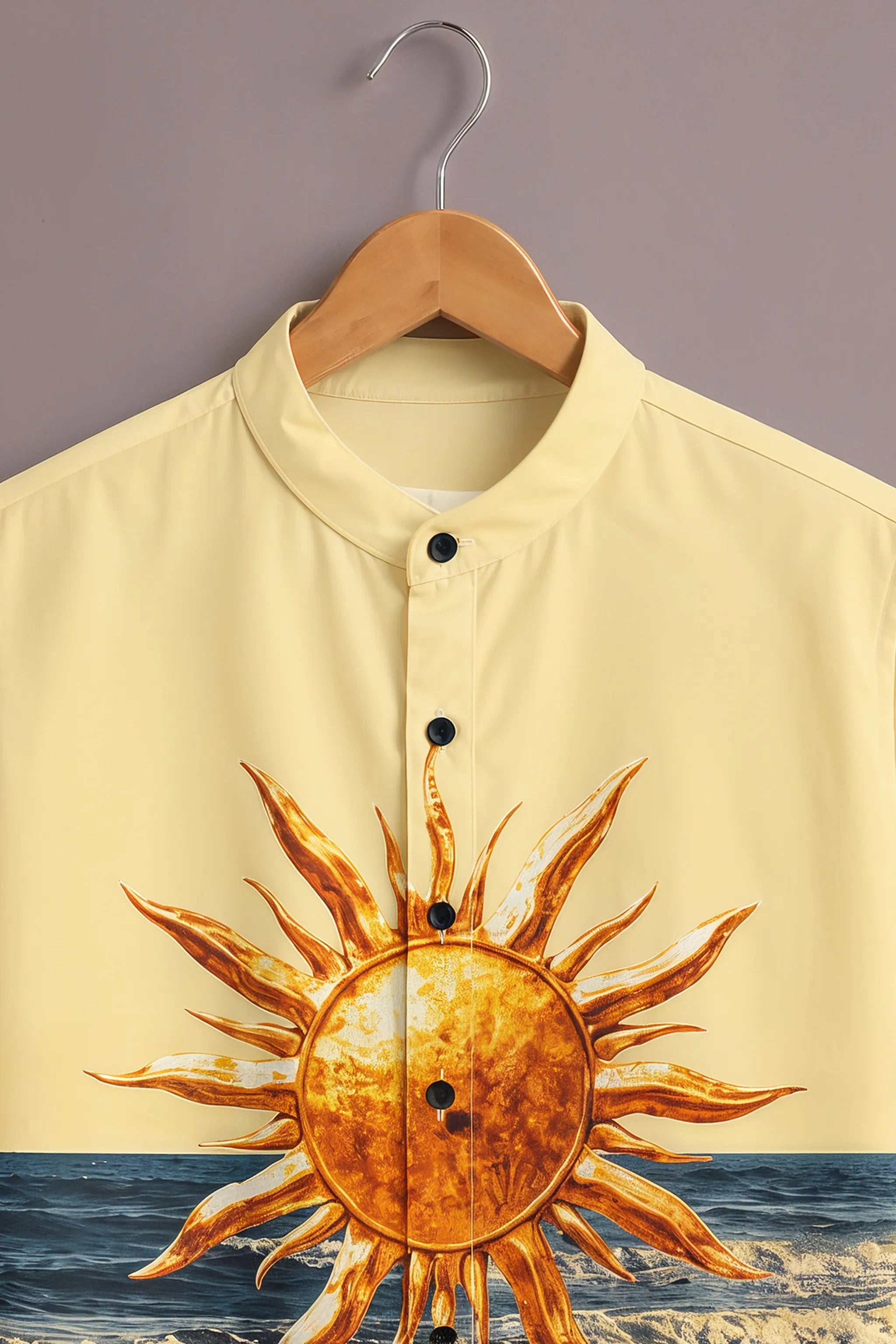 Men's Yellow Coastal Print Shirt