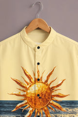 Men's Yellow Coastal Print Shirt