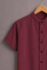 Men's Maroon Palm Print Shirt
