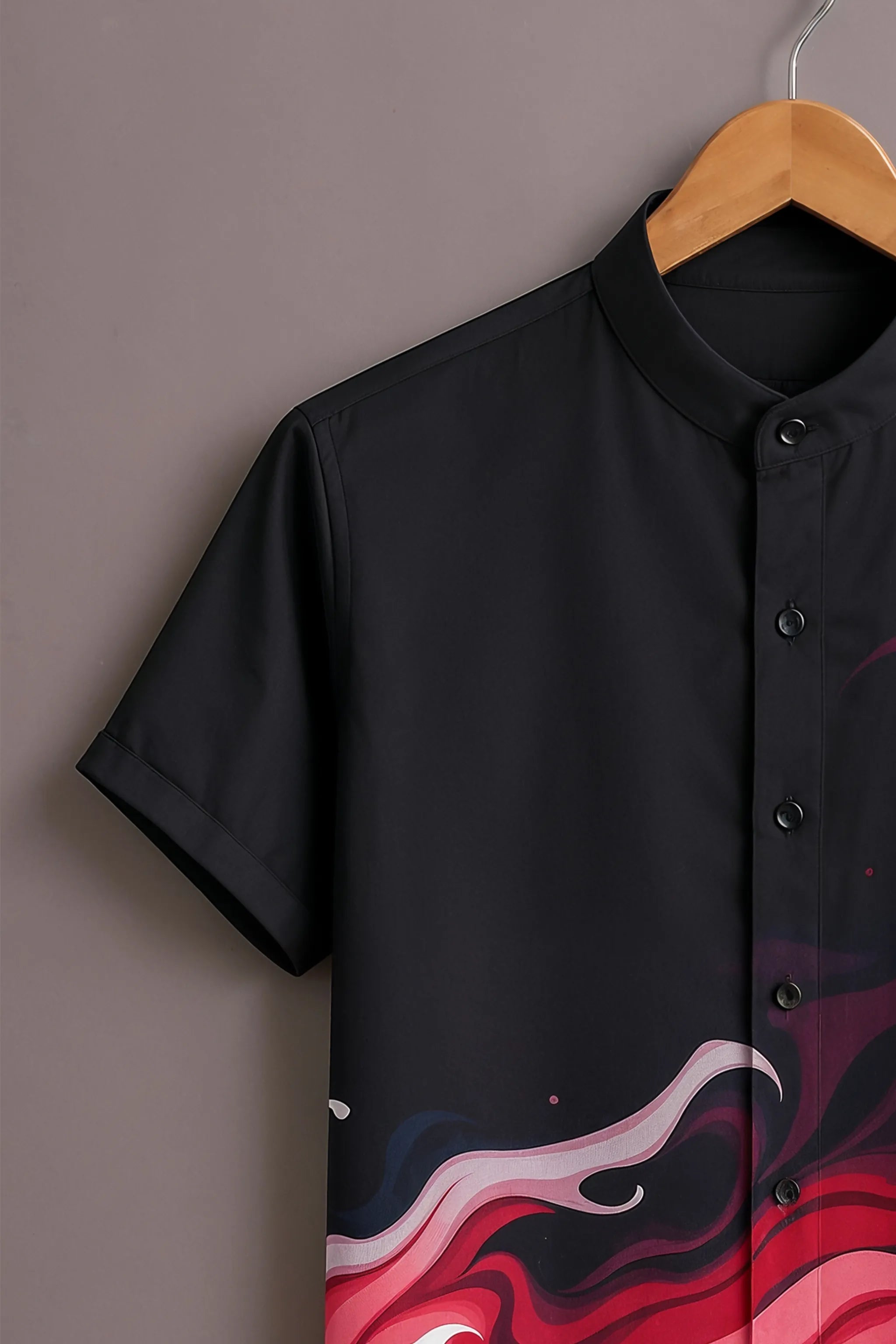 Men's Black Abstract Printed Shirt