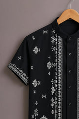 Men's Black Premium Printed Shirt