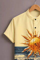 Men's Yellow Coastal Print Shirt