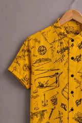 Men's Yellow Nautical Print Shirt