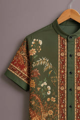 Men's Olive Classic Print Shirt